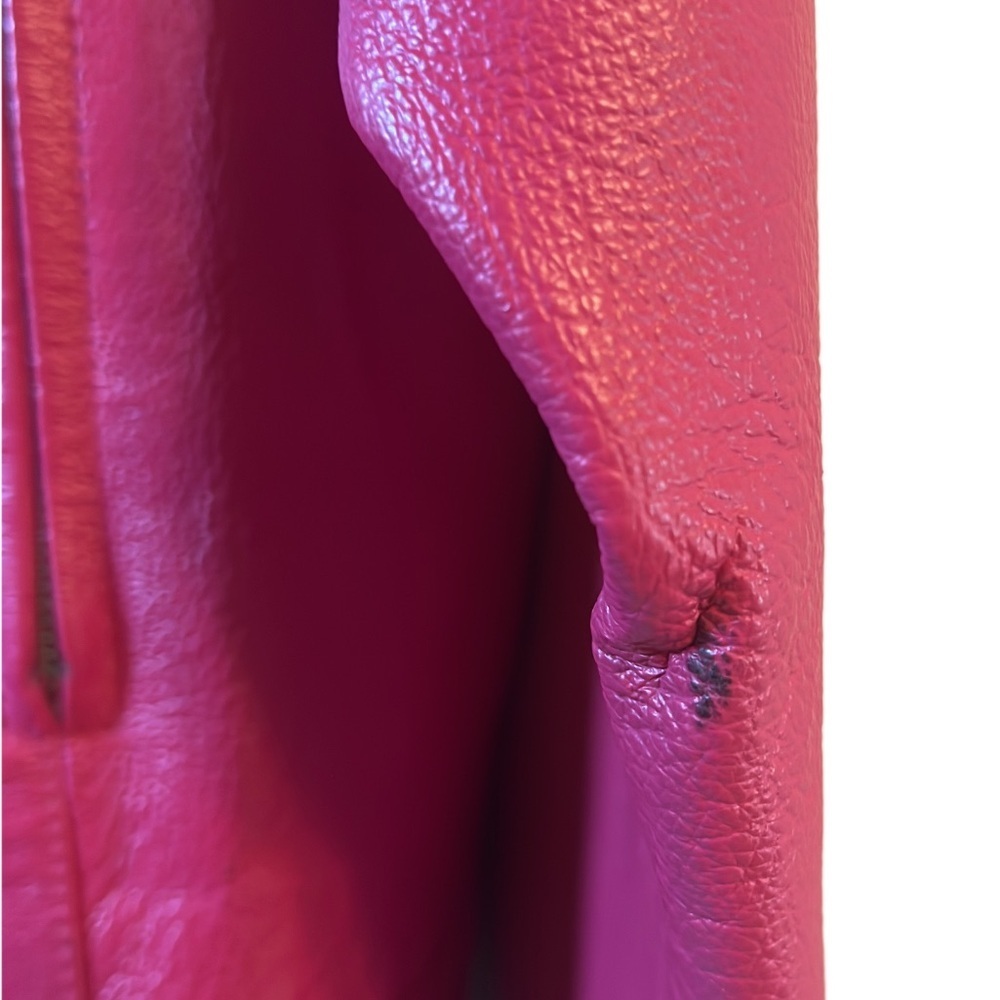 Women's Pink Leather Jacket Size 22 - Picture 3 of 4